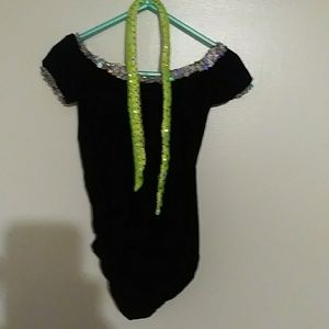 Fluorescent Green/black Girl costume, worn once